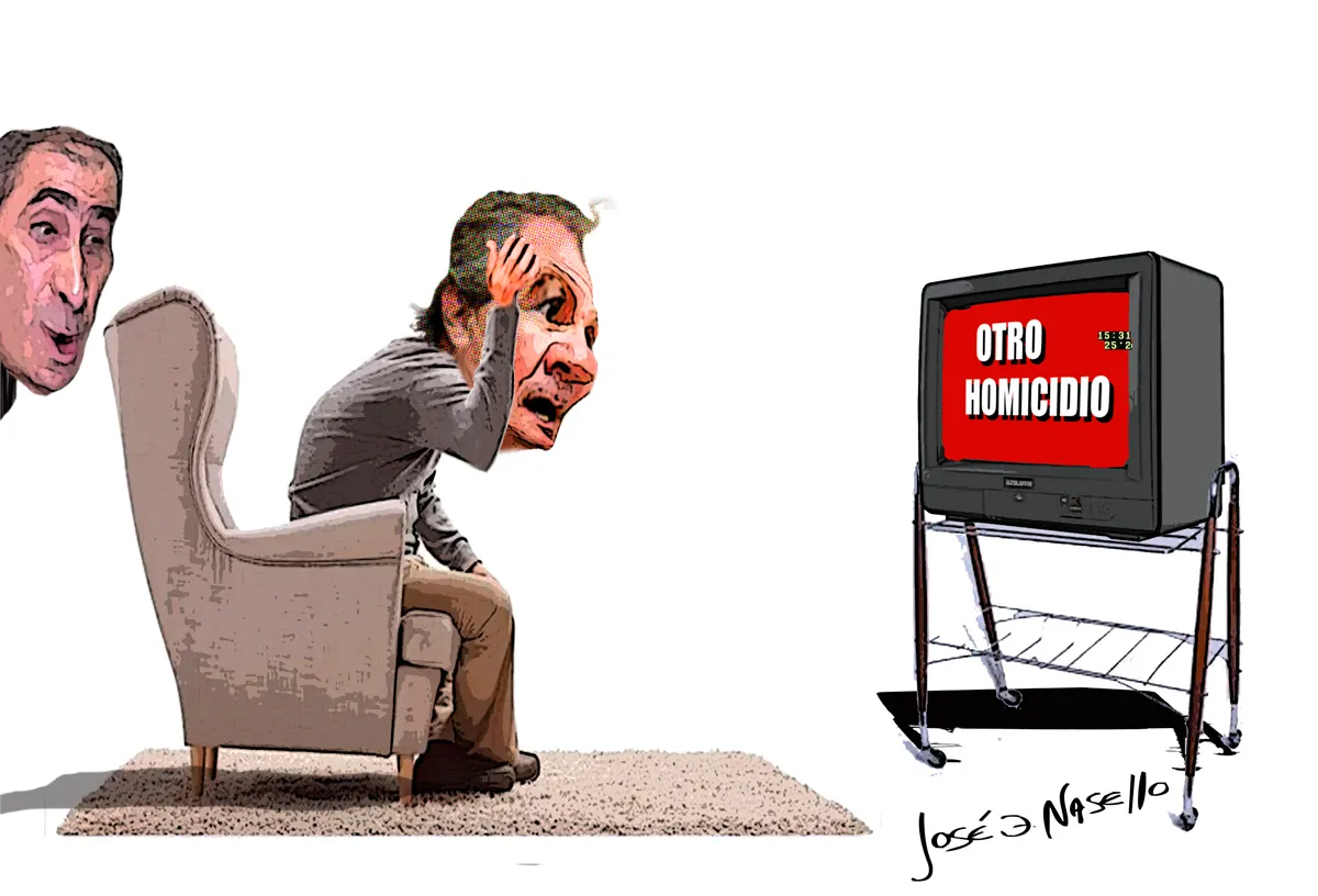 ilustra-de-rivas-agarrandose-la-cabeza-viendo-tv-con-filippa