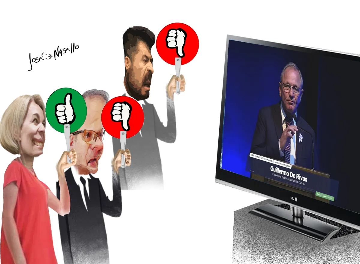 ilustra paulizzi miranda y tesio miran tv de rivas