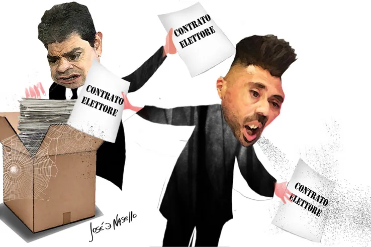 ilustra ordoñez y castro con pila de papeles contrato elettore