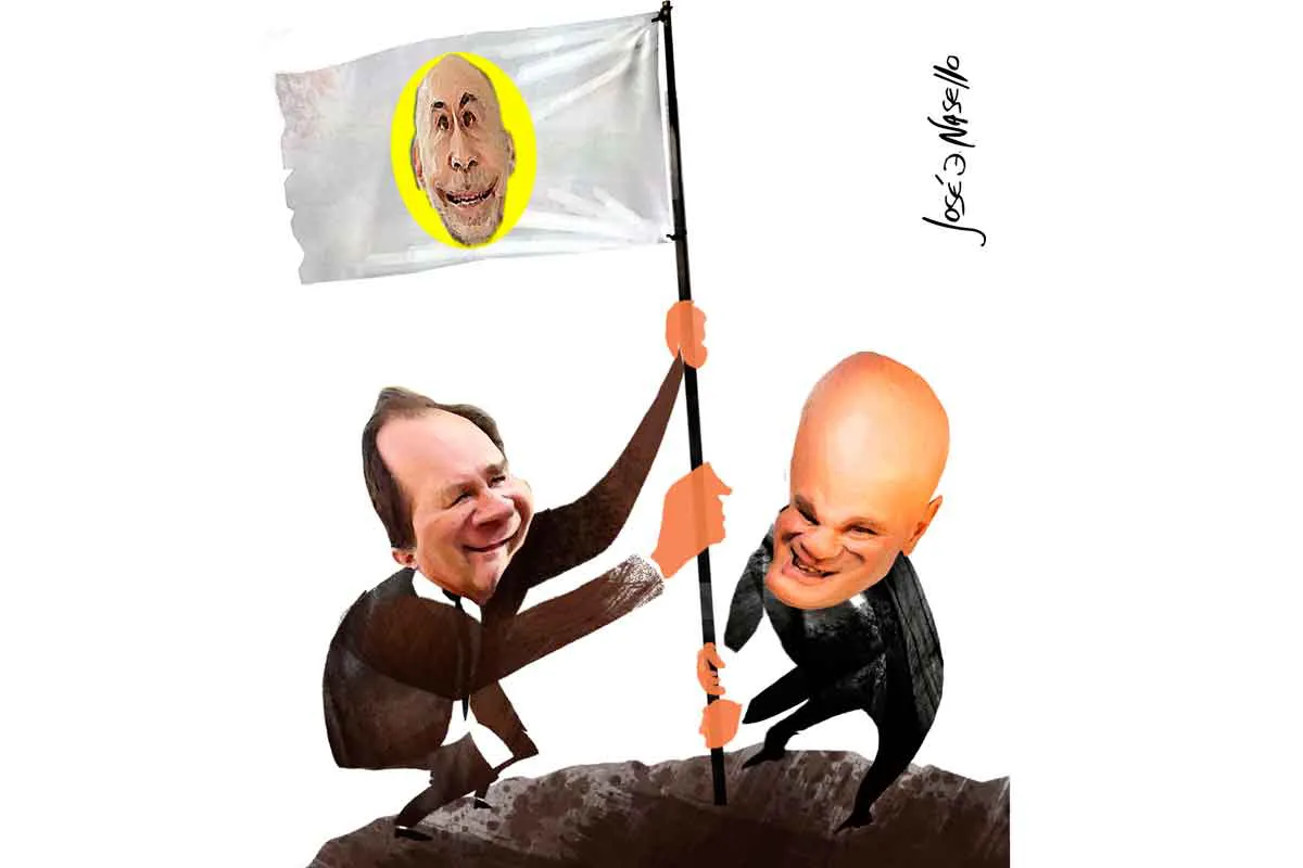 ilustra-dellarosa-y-decarlini-clavando-bandera-de-larreta