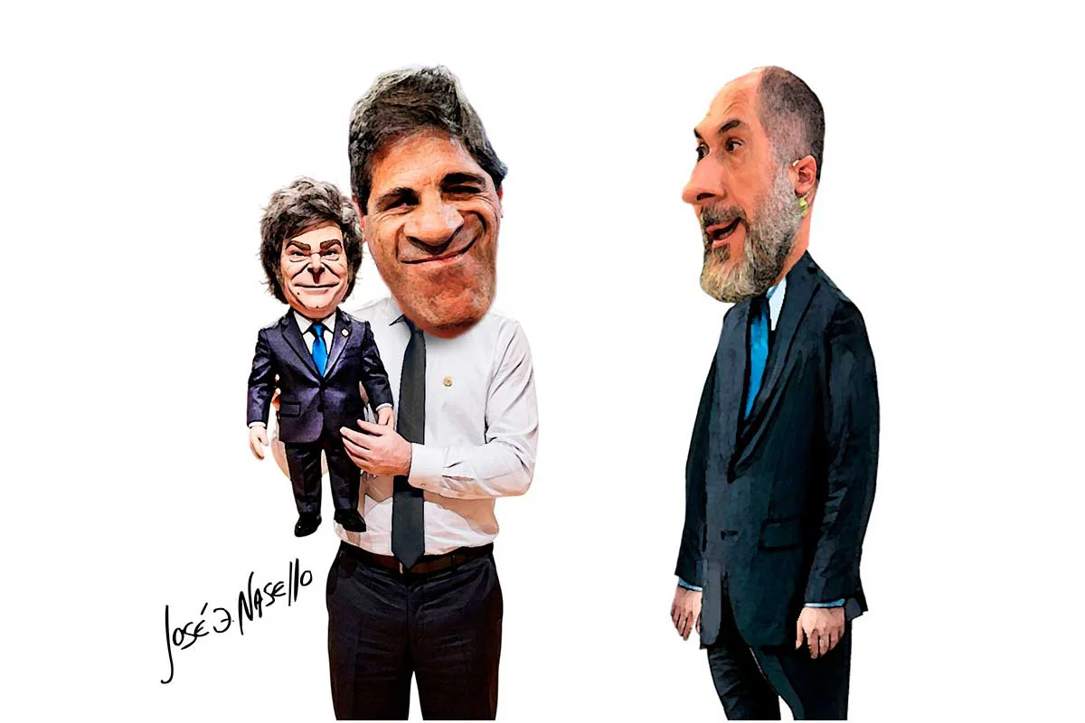 ilustra-caputo-con-muñeco-milei-guiño-a-guillermo-acosta