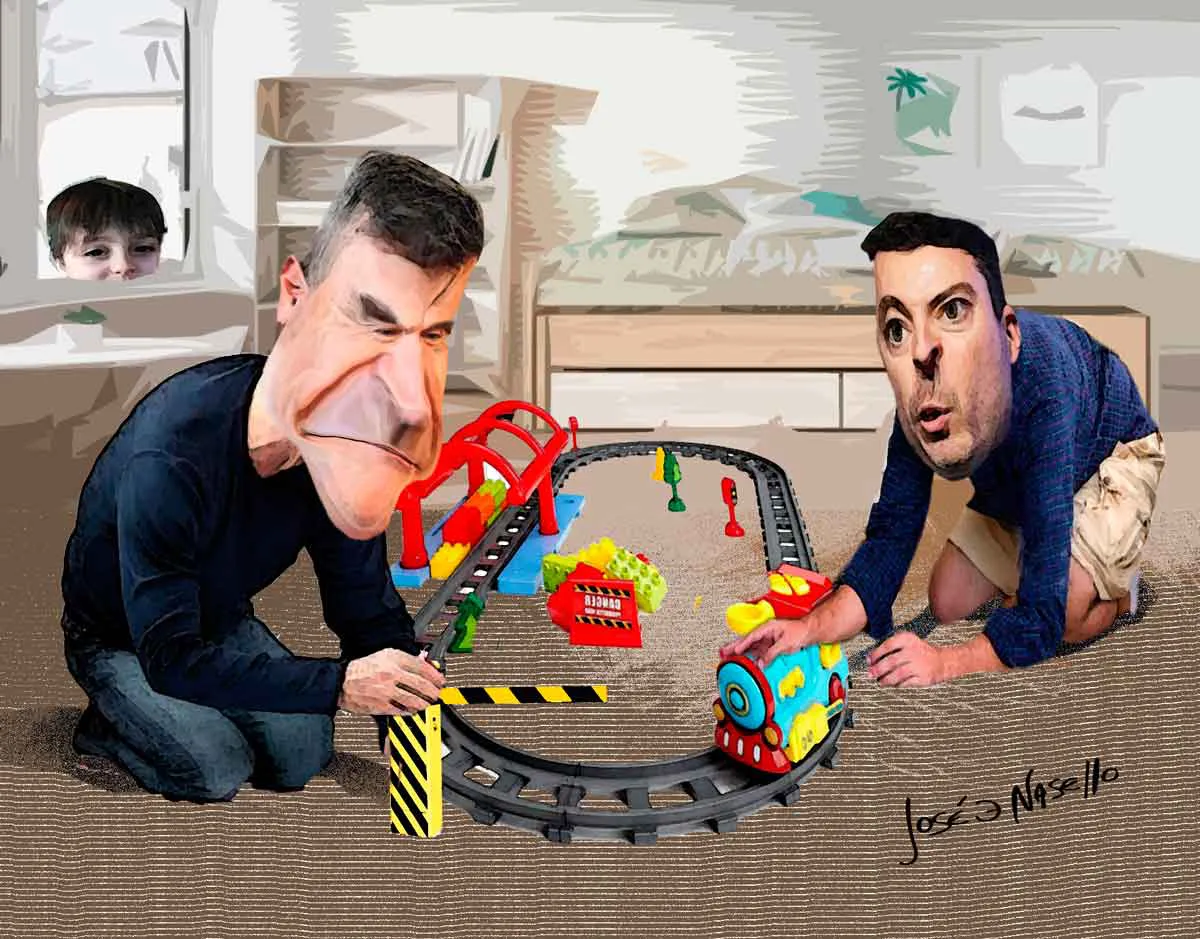 ilustra-passerini-y-de-loredo-jugando-con-trencito-(1)