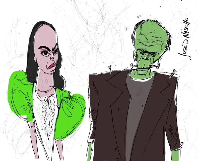 ilustra criaturas y frankestein