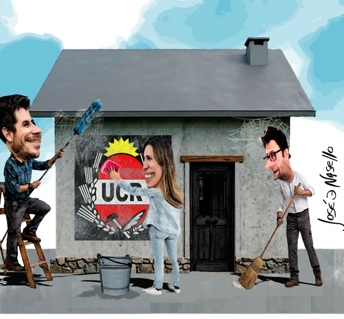 ilustra-chiarella-piera-fernandez-y-curñetto-limpiando-casa-radical