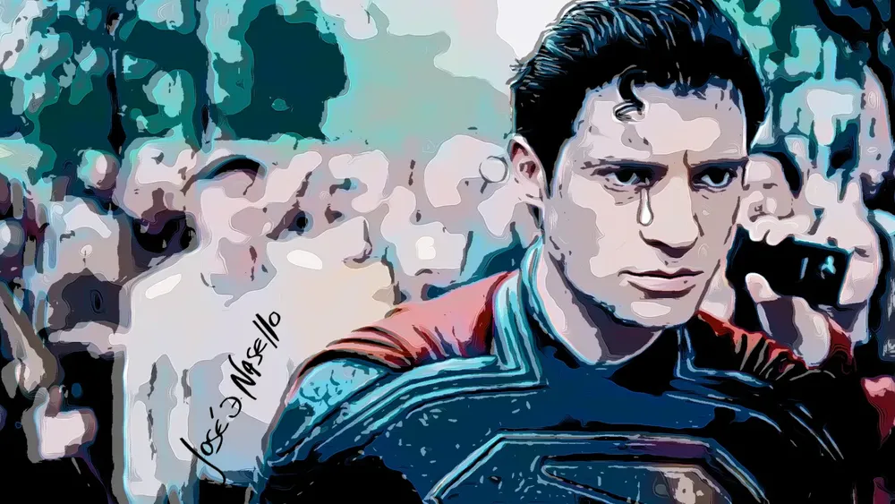 ilustra superman lagrimeando