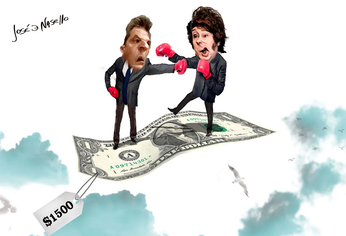 ilustra-milei-y-massa-peleandose-sobre-un-dolar-alfombra-magica