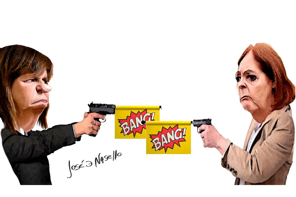 ilustra-vigo-y-bullrich-apuntandose-bang