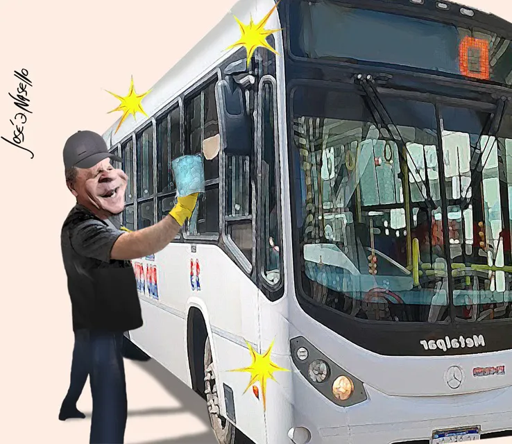 ilustra de rivas limpiando colectivi