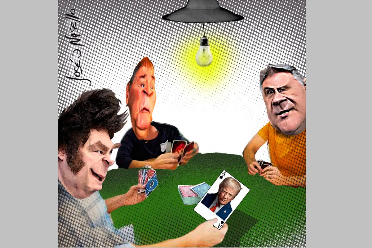 ilustra-schiaretti-milei-y-llaryora-a-las-cartas-con-trump