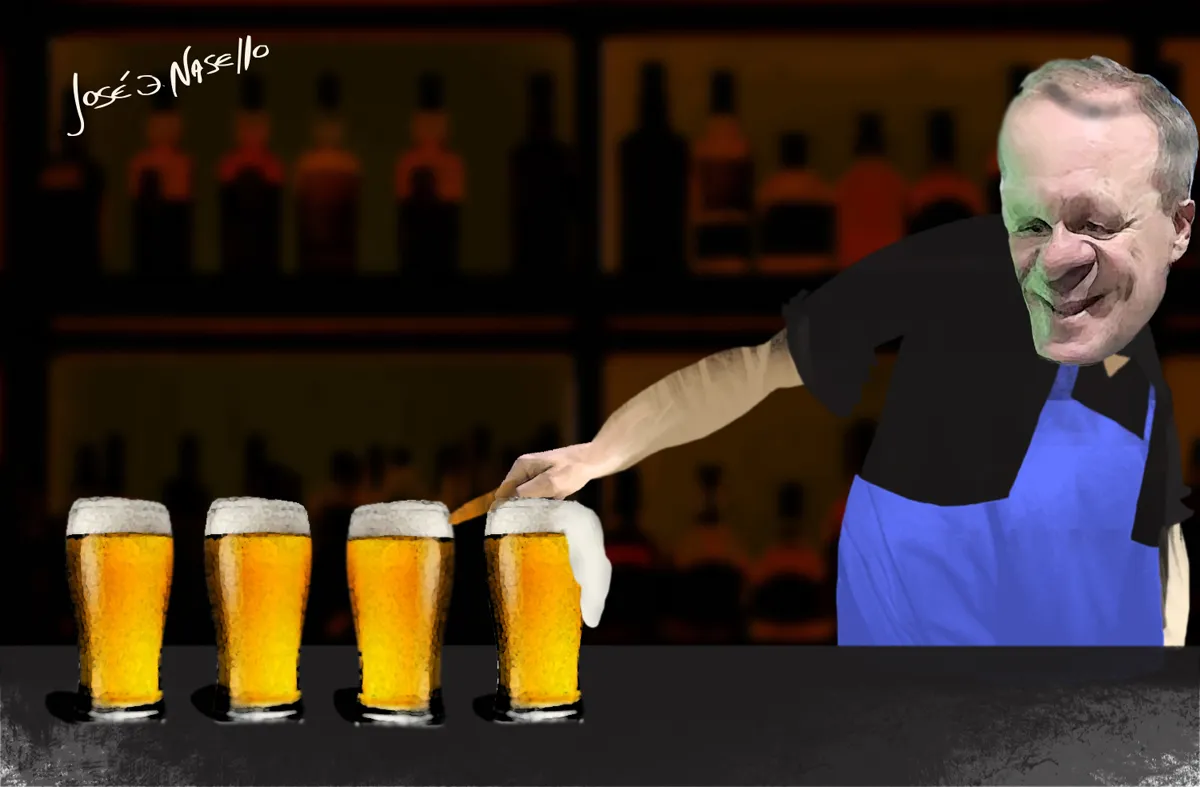 RIO IV ilustra de rivas bartender sacando espuma cerveza